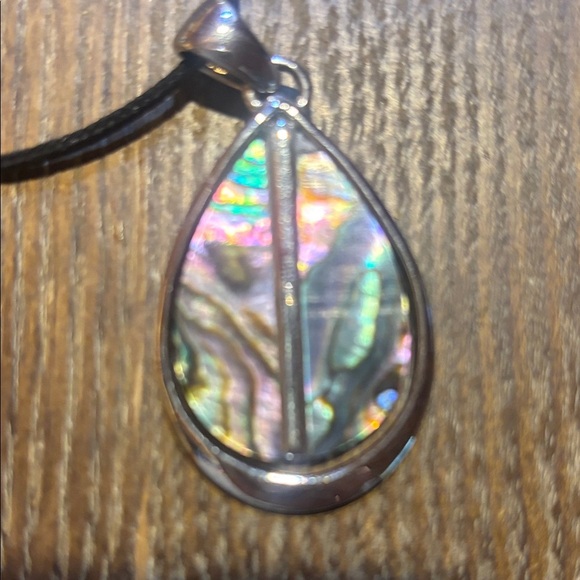 Lia Sophia Silver and Iridescent Teardrop Necklace - Picture 2 of 2